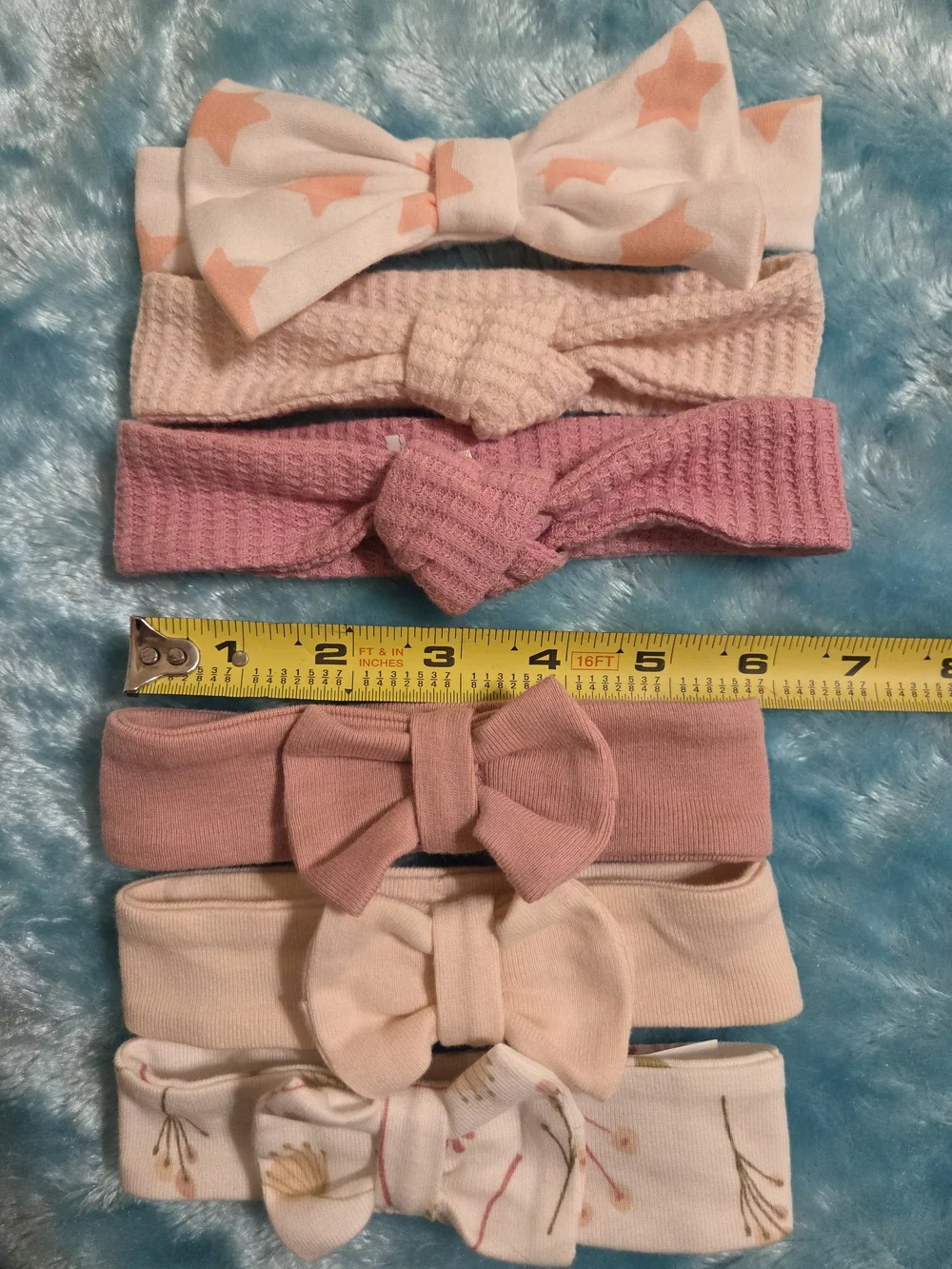 Infant Knit Bow Headbands - Pink & Cream Assorted